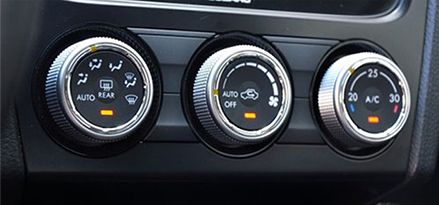 closeup of controls at the front of car