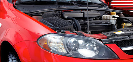 red car engine