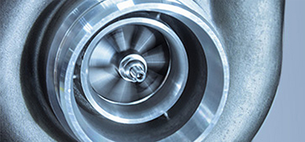 closeup of turbocharger engine